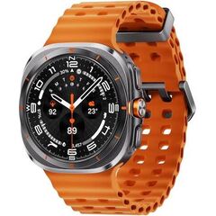 Galaxy Watch Ultra, Размер: 47 мм, Цвет: Titanium Gray, Тип ремешка: Marine, Цвет ремешка: Orange, Размер ремешка: M/L